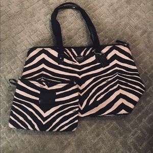COACH (Authentic) zebra stripe taupe & black tote